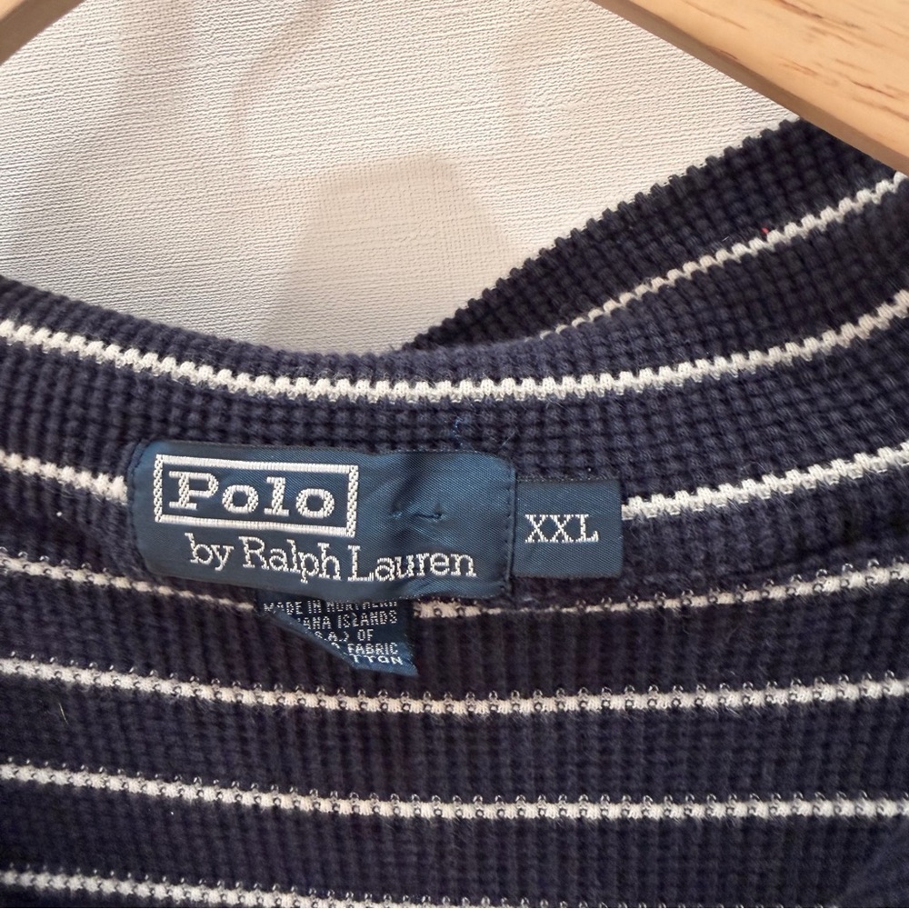 Vintage POLO by Ralph Lauren Navy Striped Women's Top - Picture 2 of 3